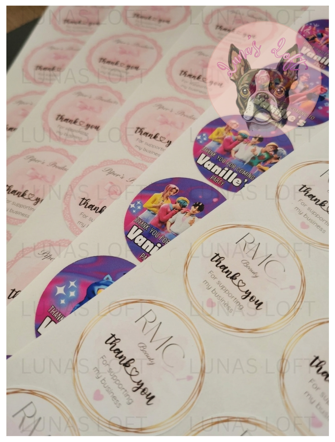 A4 Sheets Of Round Stickers