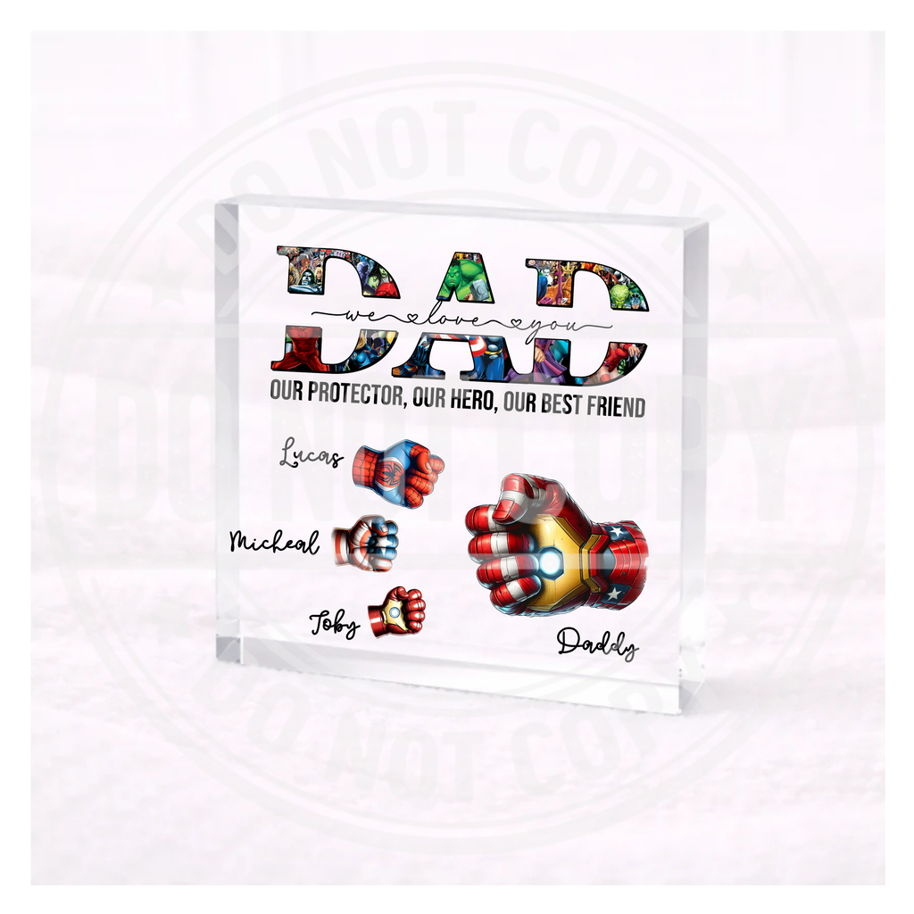 Superhero Fists - Acrylic Block