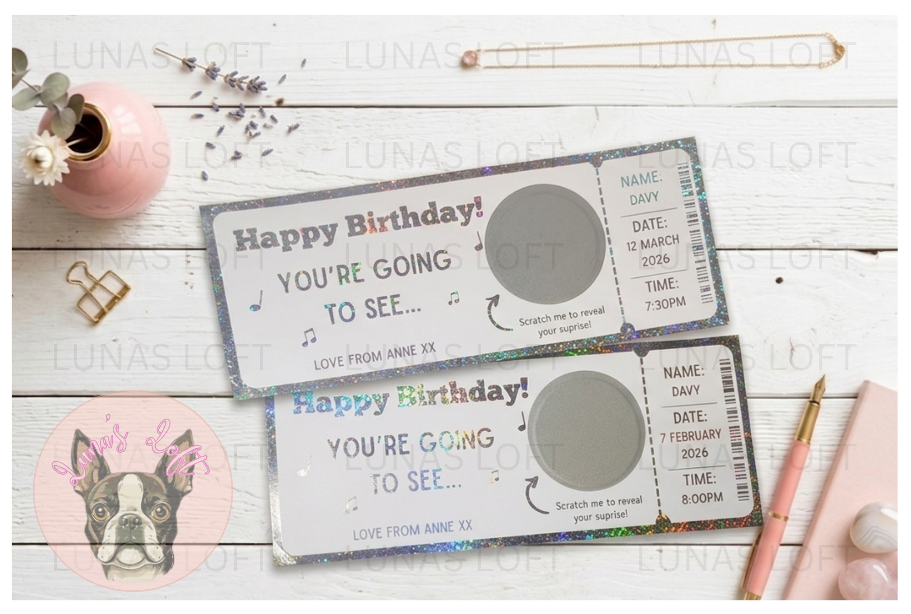 Scratch to Reveal Foil Tickets