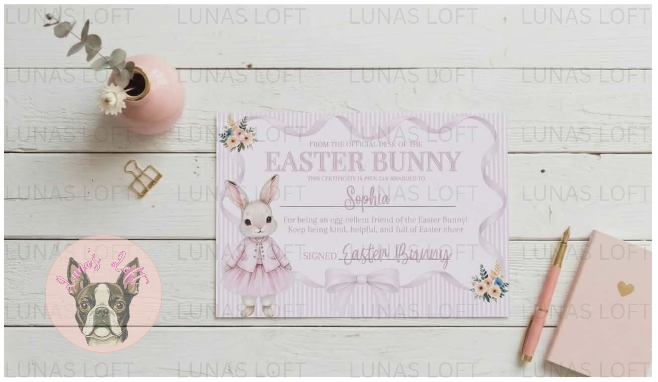 Personalised Certificate From The Easter Bunny