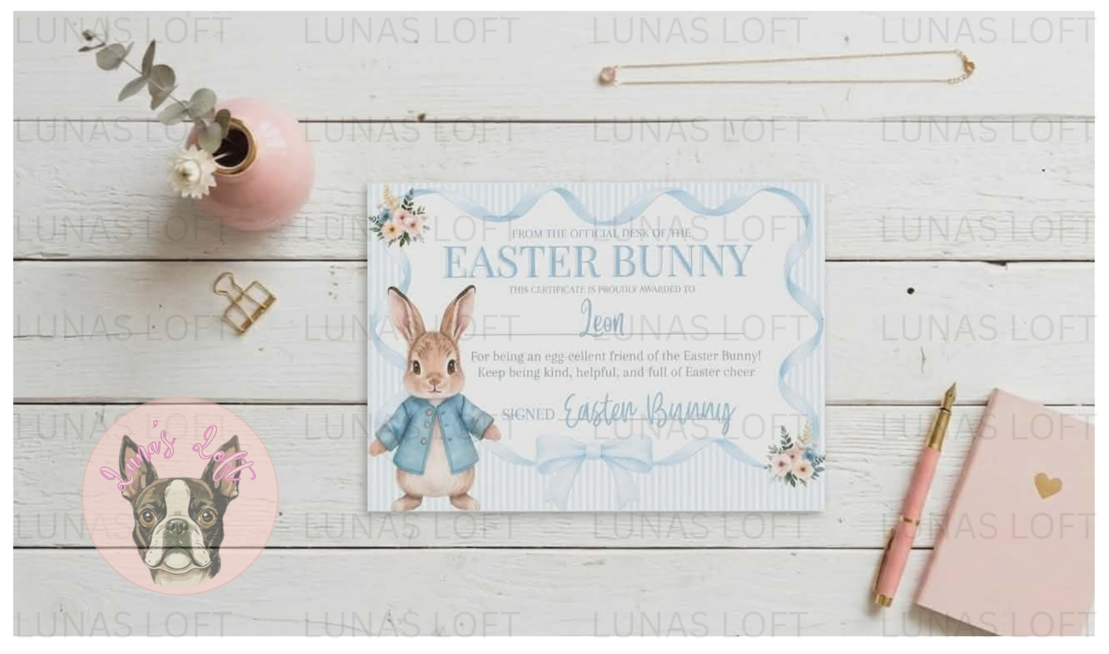 Personalised Certificate From The Easter Bunny