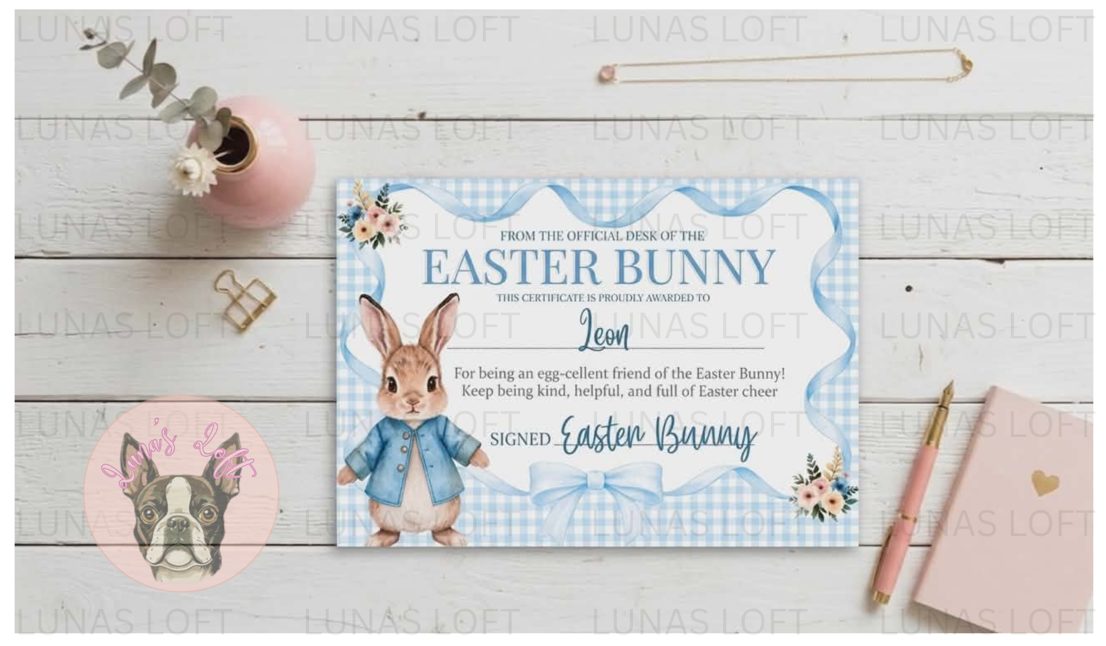 Personalised Certificate From The Easter Bunny