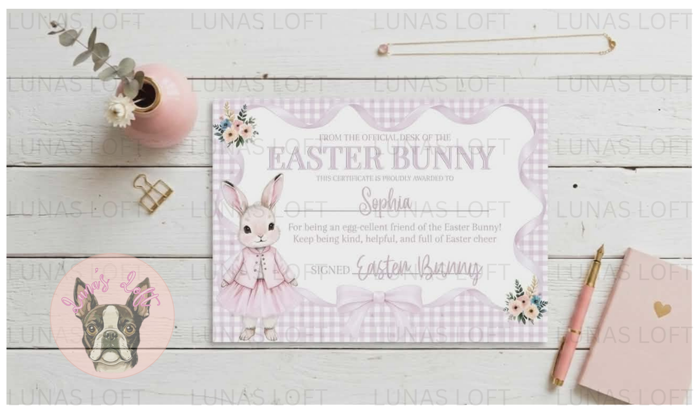 Personalised Certificate From The Easter Bunny